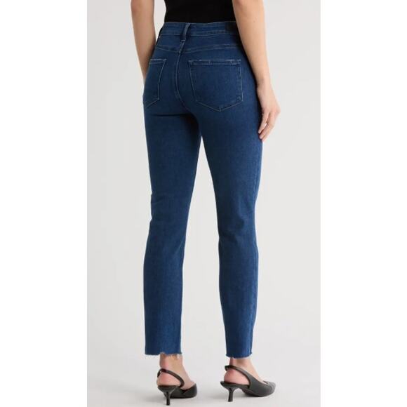 PAIGE Cindy High Waist Straight Leg Jeans Aegean Dist Size 28 Choppy Hem - Picture 5 of 10